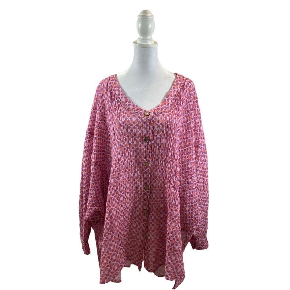 Brand New With Tags Intimately Free People Linen Blend Pink Nightgown Size Small